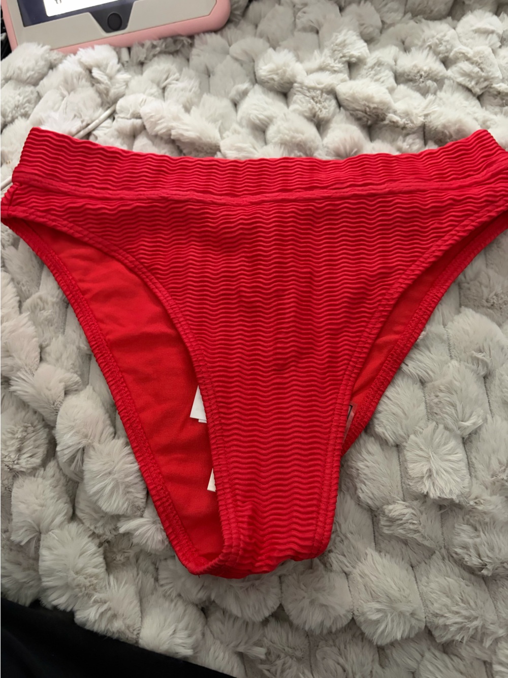 Billabong Red Textured Bikini Bottom MD NWT
